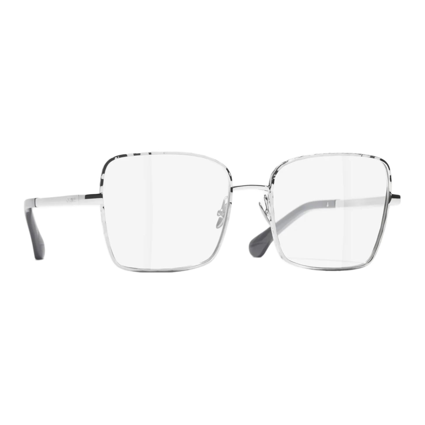 

CHANEL Металлические квадратные очки для зрения Unisex Silver