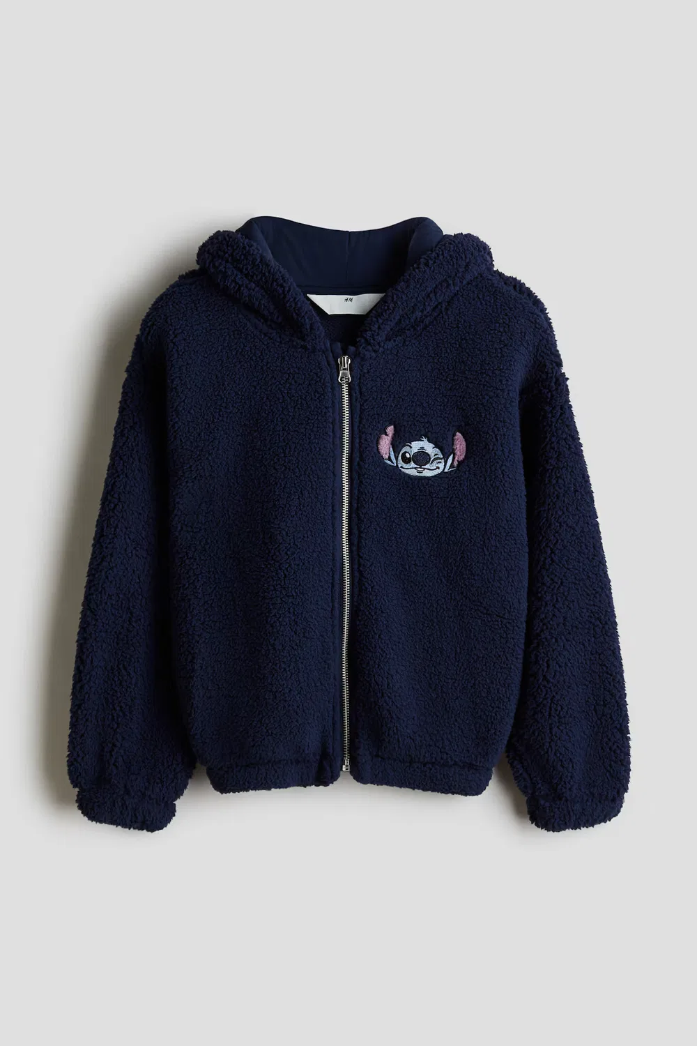 Куртка-Худи из плюшевого флиса H&M, Blau/Stitch — фото 3