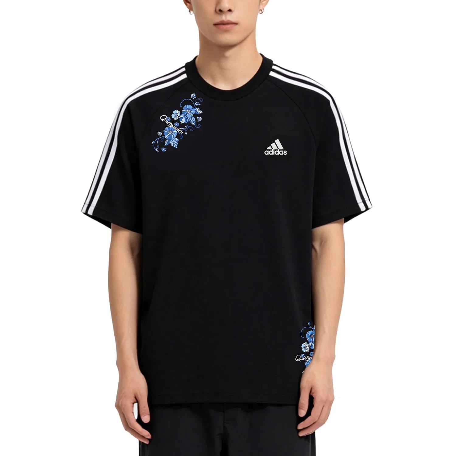 Мужская футболка с принтом Football T Shirts Adidas, черный — фото 4