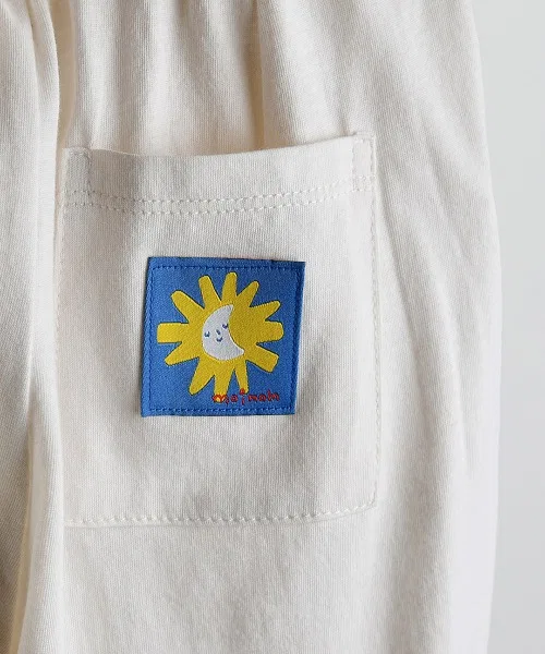 Детские широкие брюки из хлопка с принтом Sun & Nordic Night moimoln, Ivory — фото 4