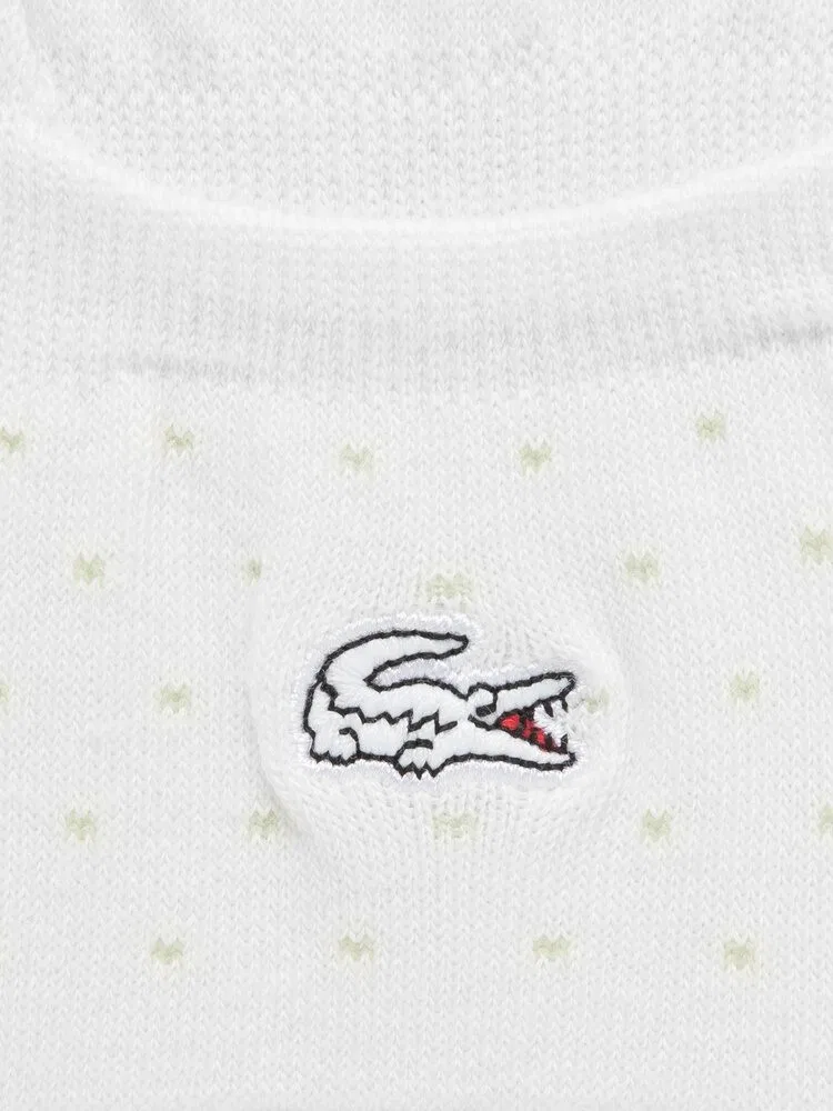 Носки женские LACOSTE Fake Socks, следки в горошек, слоновая кость — фото 2
