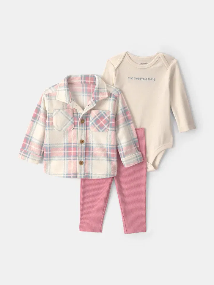 Комплект детской одежды розовый, кремовый Carter'S