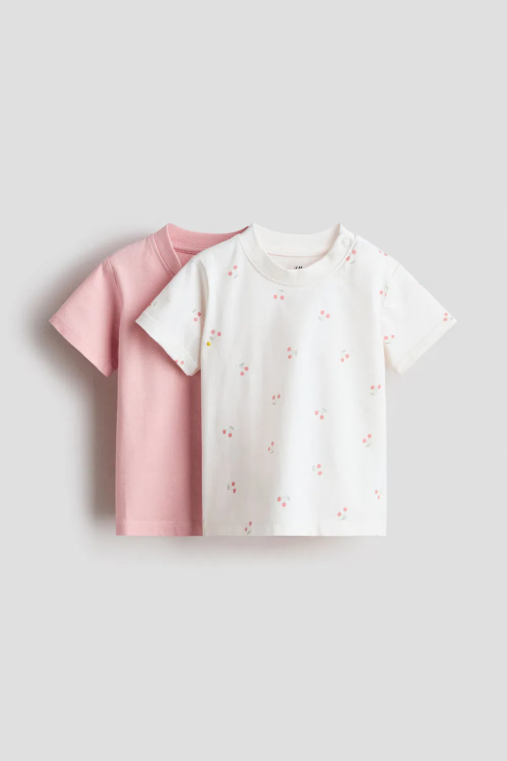 Комплект из 2 хлопковых футболок H&M, Rosa/Kirschen