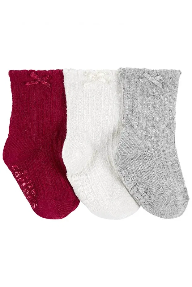 Детские носки для девочек хлопковые набор 3 пары Carter'S, Multicolor