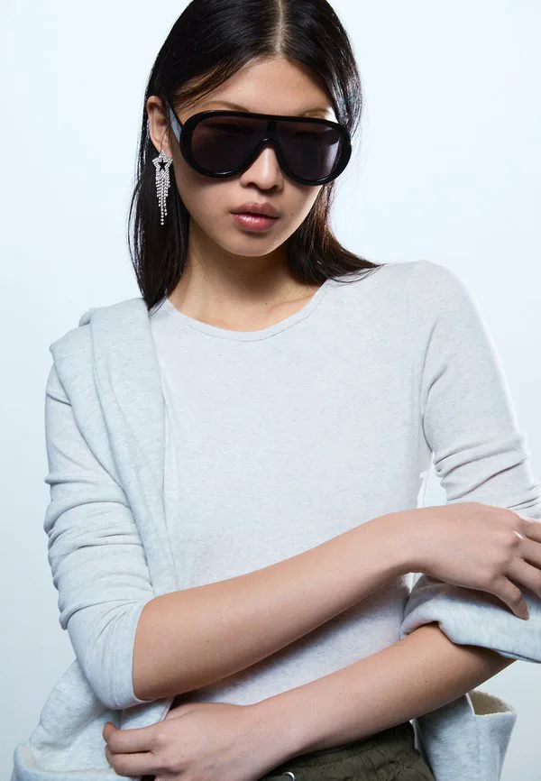 

Базовая футболка с длинным рукавом Gina Tricot, Grey Melange, Серый, Базовая футболка с длинным рукавом Gina Tricot, Grey Melange