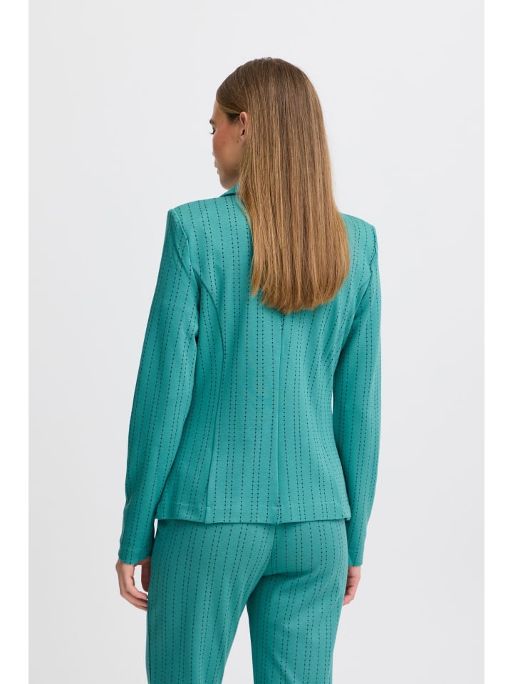 

ICHI Блейзер IHRUTI, стандартный крой, в зелено-голубую полоску