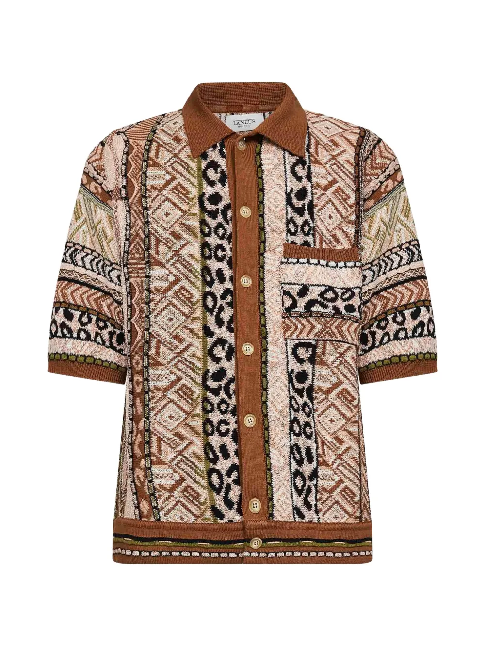 

Рубашка с узором и нагрудным карманом Laneus, бежевый