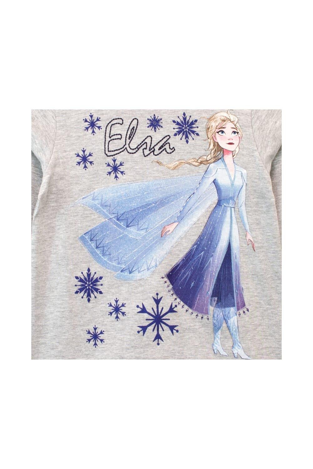Комплект из топа и леггинсов Frozen Elsa Snowflake Disney, серый — фото 3