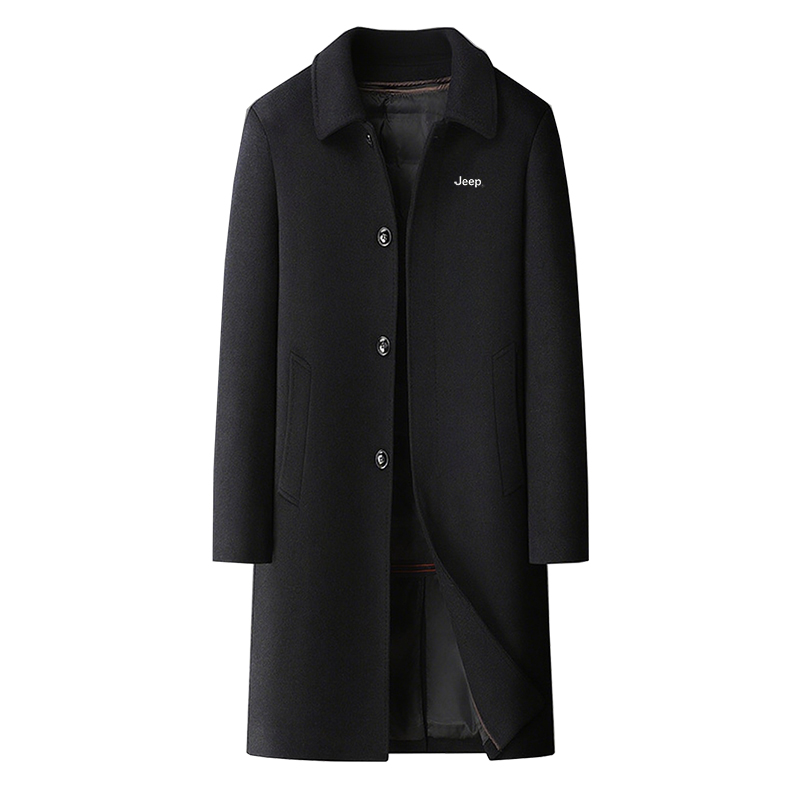 

Пальто Unisex Lapel Thickened Straight Fit Jeep, черный