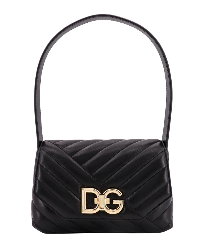 

Кожаная сумка через плечо с клапаном Dolce & Gabbana, черный