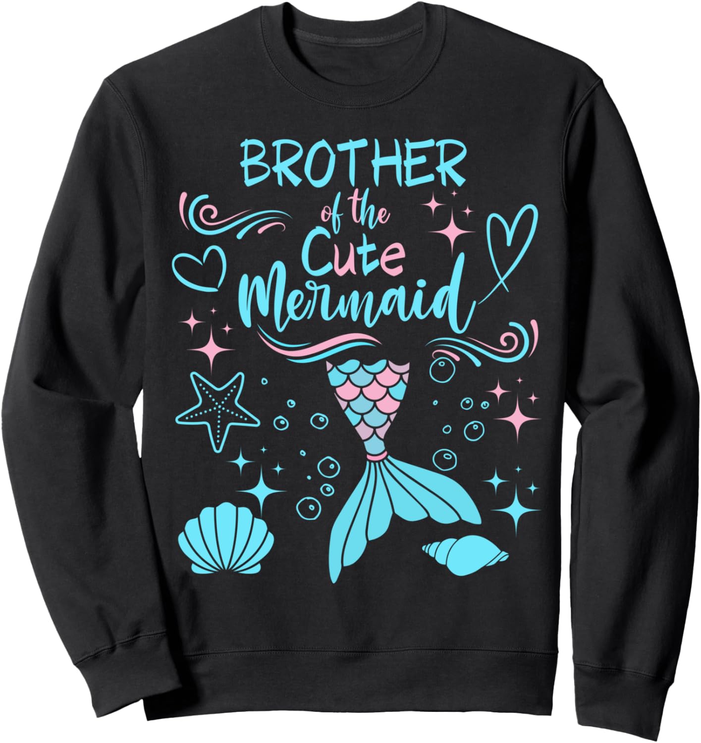 

Милая толстовка с изображением братьев-русалок для семейной вечеринки в честь 6-летия Family Look Mermaid Themed Decorations Gifts, черный