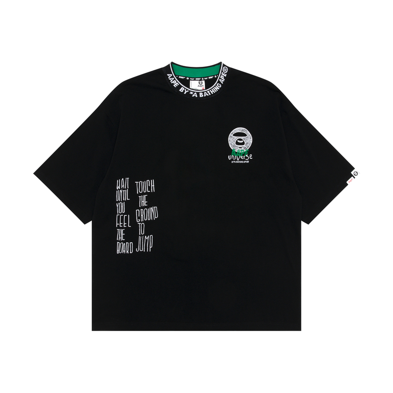 

Футболка из хлопка с вышитым логотипом Aape, черная BKX