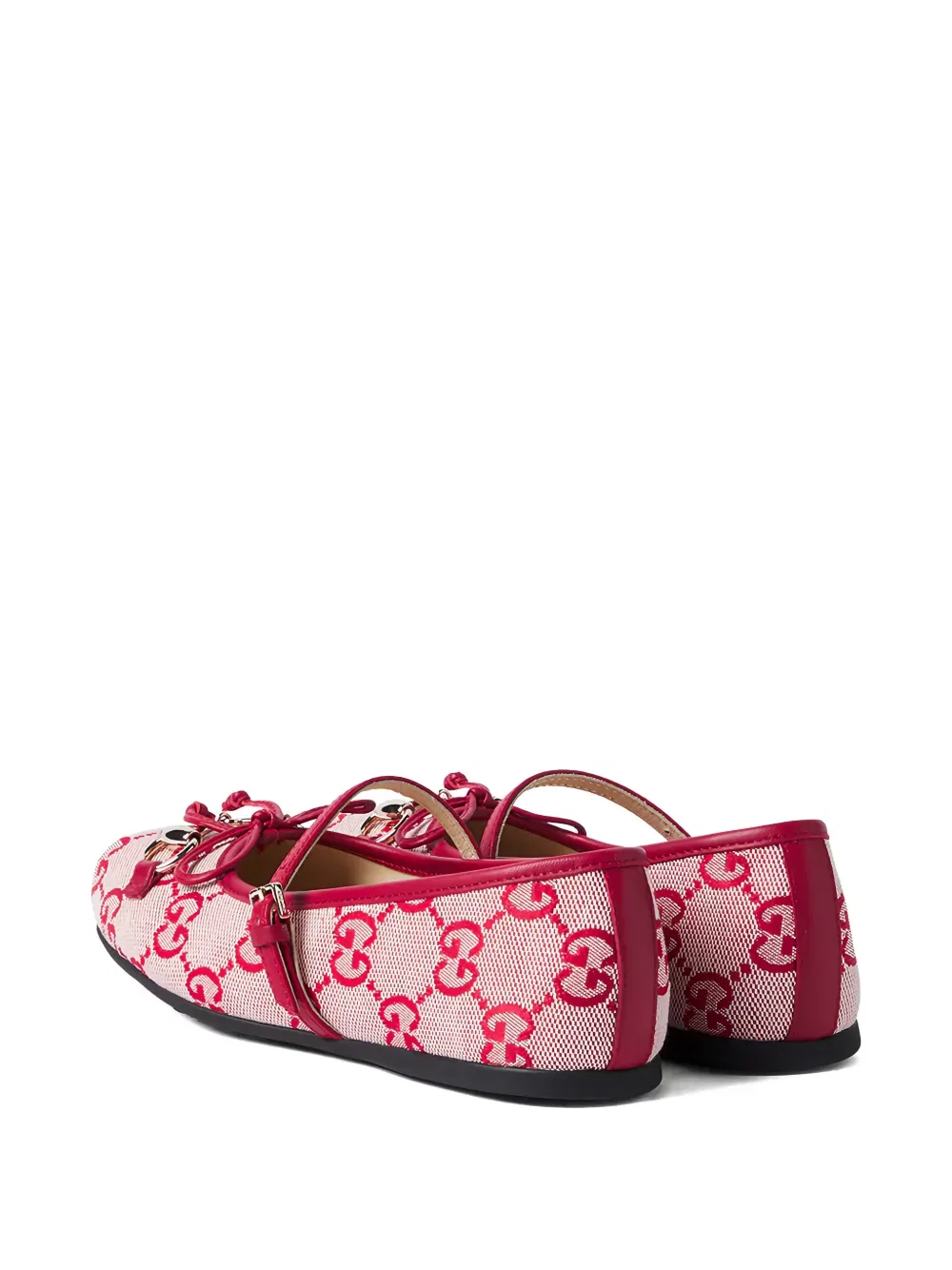Балетки Gg с пряжкой в виде конской уздечки Gucci Kids, красный — фото 3