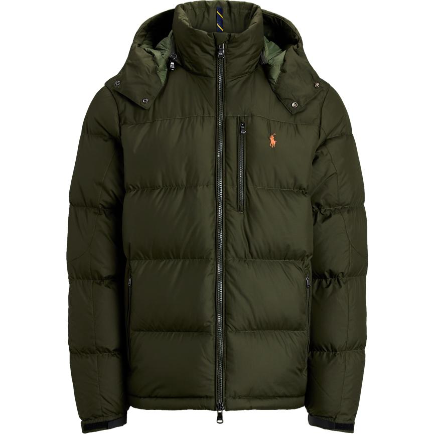 Пуховик с капюшоном Polo Ralph Lauren, оливковый зеленый — фото 2