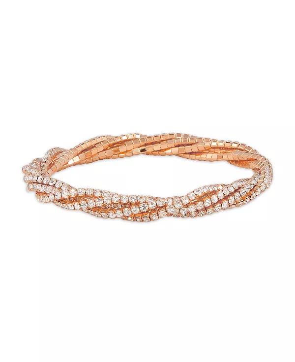 

Эластичный браслет из 5 рядов кристаллов розового тона Macy'S, pink