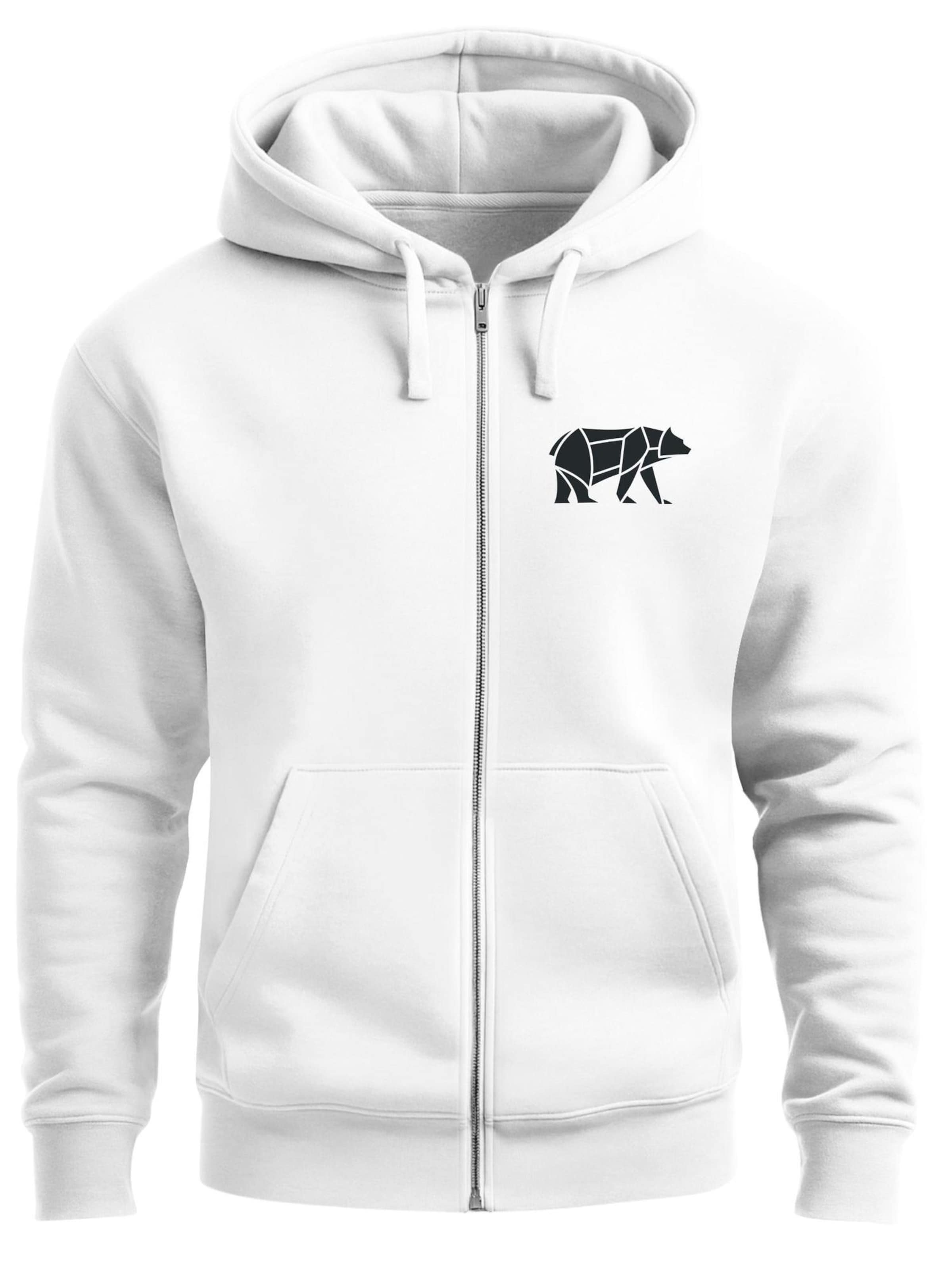 

Neverless Толстовка с молнией 'Bär Lineart Polygon' в белом цвете