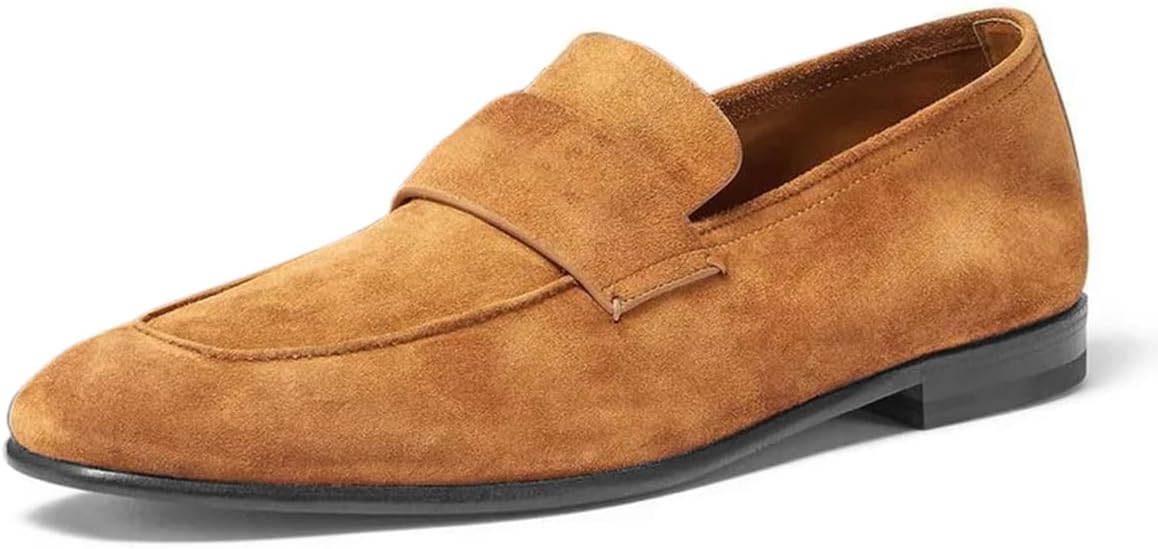 

Мужские ретро лоферы FOWT с круглым носком, на плоской подошве, удобные повседневные туфли, размеры 4-16 US, коричневый