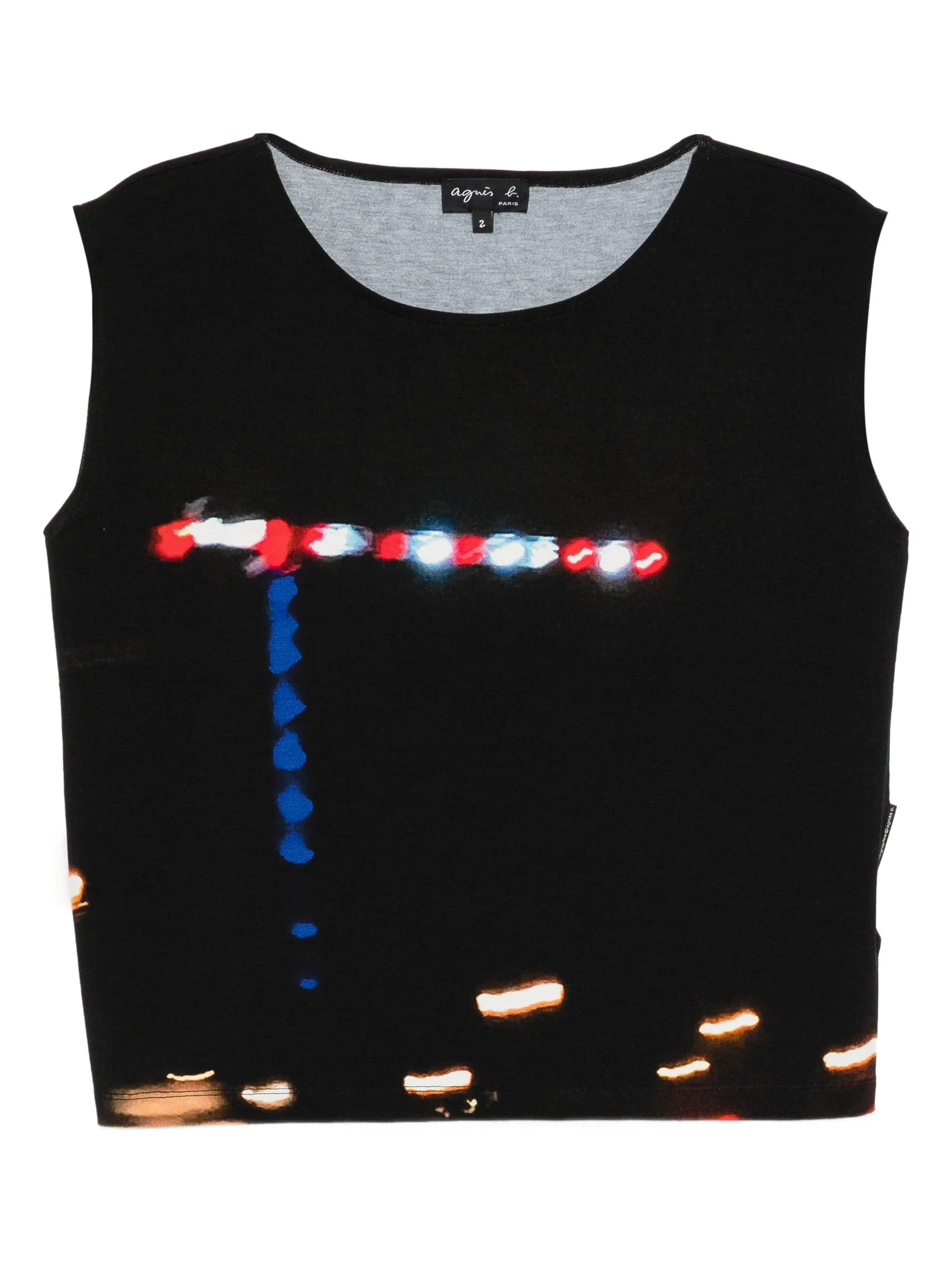 

Топ с принтом Agnès B., черный