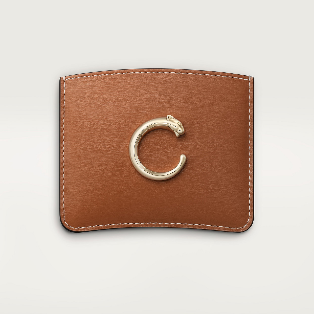 

Картхолдер Cartier Porte-cartes simple, Panthère de Cartier, телячья кожа карамельного цвета