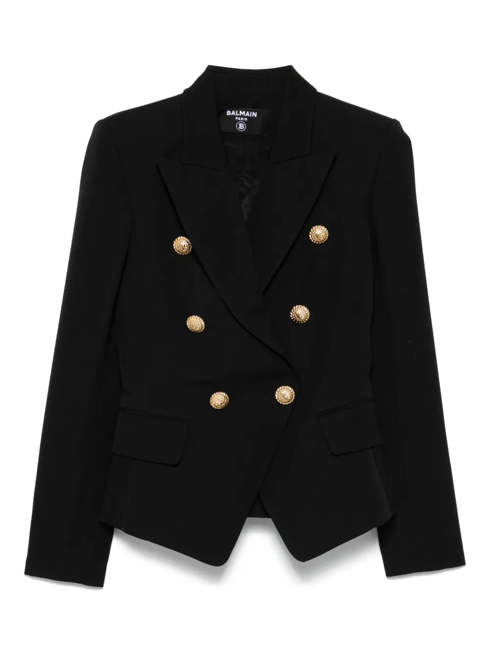 

Двубортная шерстяная куртка BALMAIN, черный
