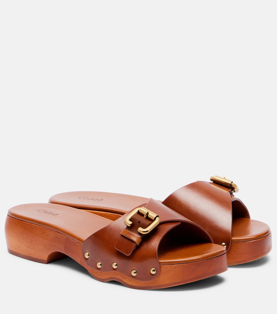 Жанетта кожаные мюли Chloé, Ginger Brown