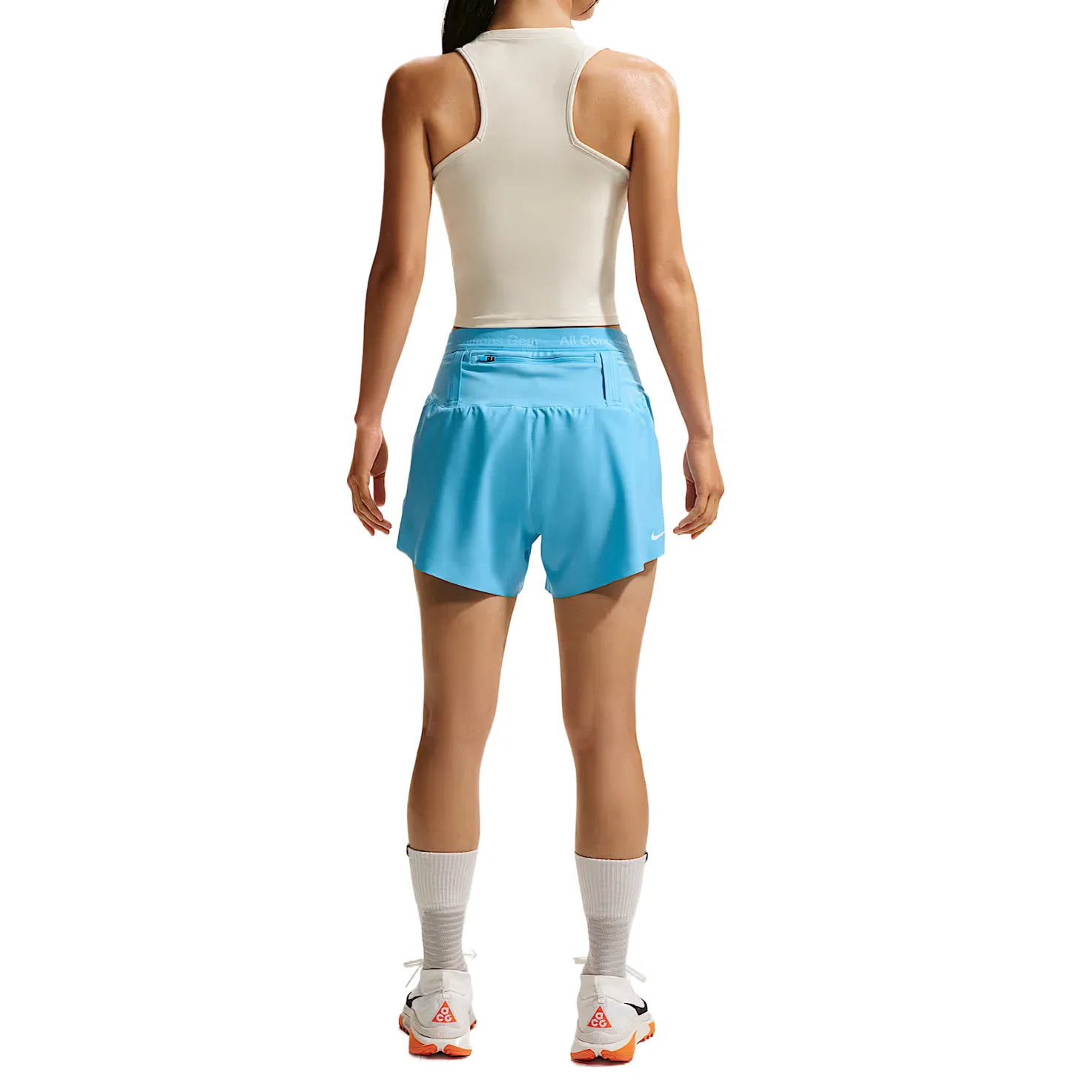 Женский топ для бега Dri Fit Nike, Phantom Gray White/Dust Photon/Mountain Peak White — фото 3