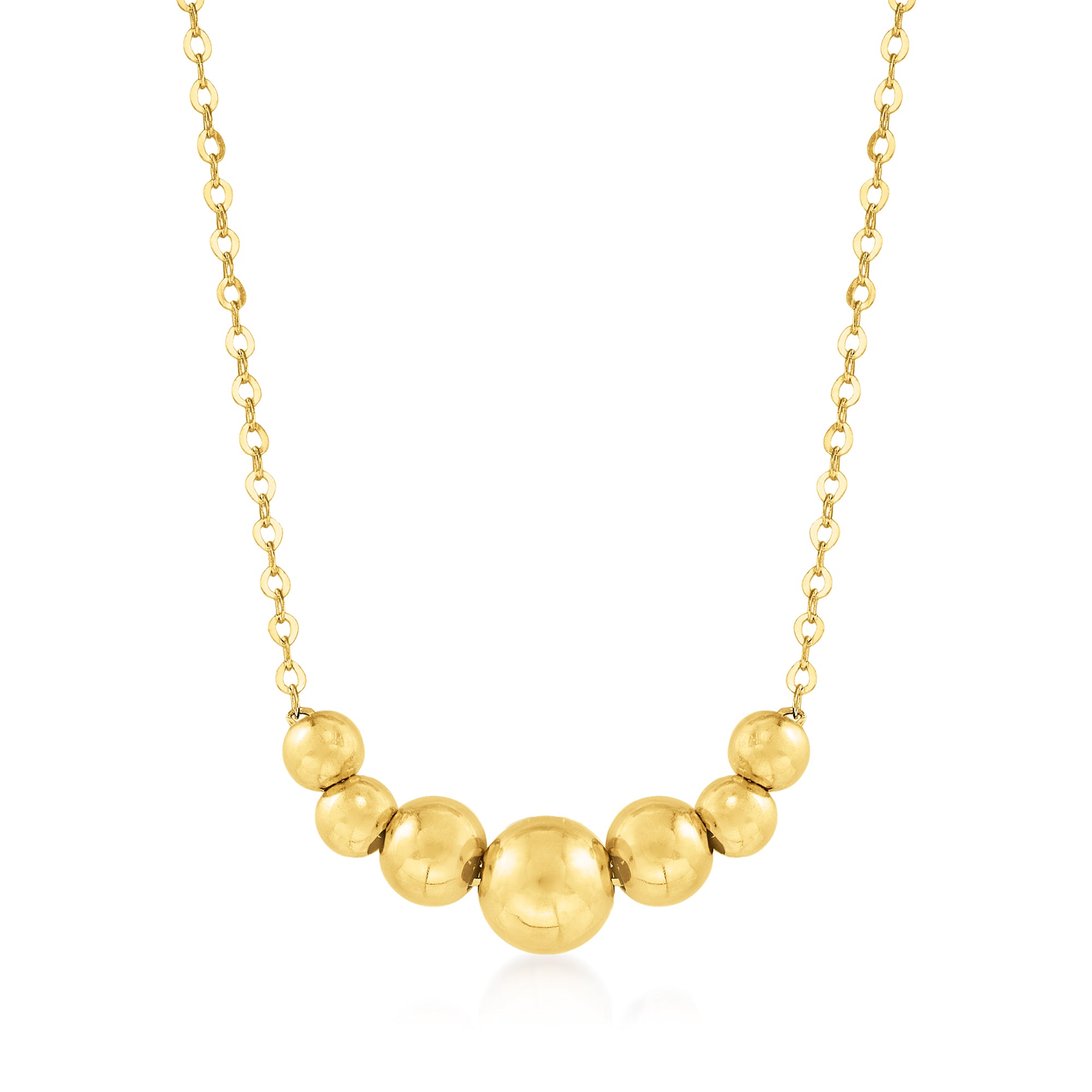 

Ожерелье Ross-Simons из итальянского желтого золота 14 карат с градуированными бусинами Ross-Simons, 18 In