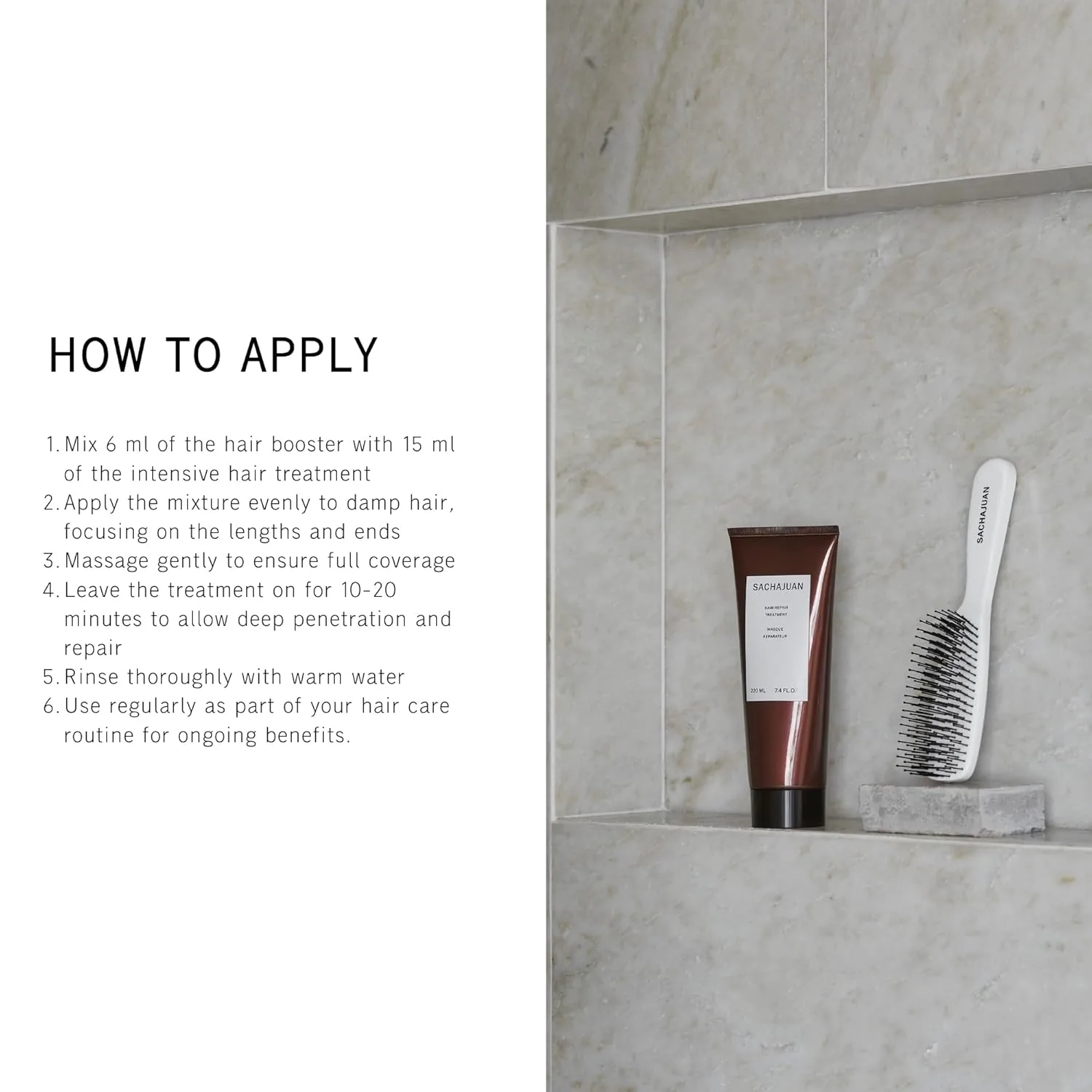 Набор для восстановления волос SachaJuan Hair Bonding Booster | Интенсивное лечение для восстановления поврежденных волос | Уменьшает пушистость и укрепляет пряди | Лечение Repair 2,5 унции + Booster 1 унция — фото 3
