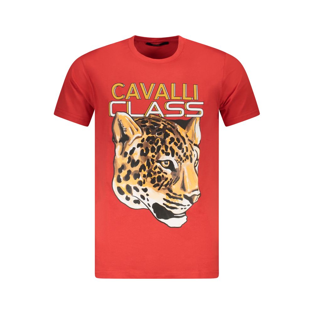 

Красная хлопковая мужская футболка Cavalli Class