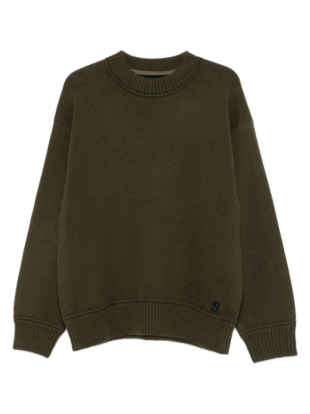 

Свитер с отделкой в рубчик SACAI, зеленый