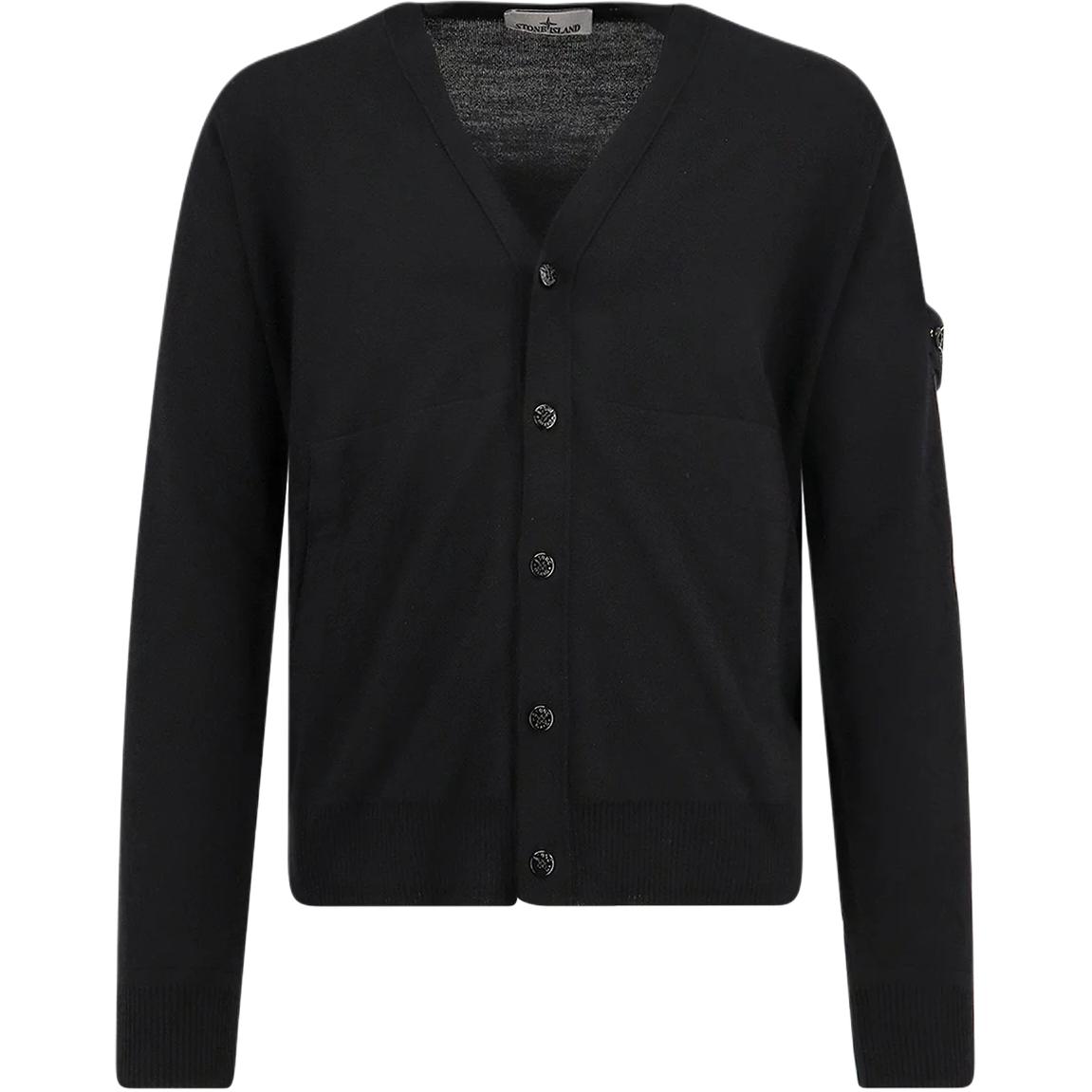 

Кардиган с вязаным логотипом STONE ISLAND, черный