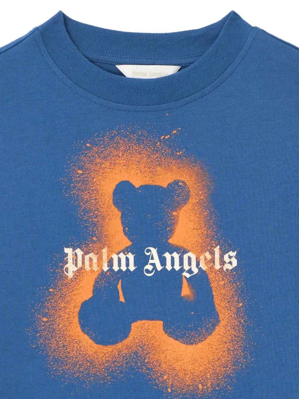 Футболка с принтом медведя граффити Palm Angels Kids, синий — фото 3