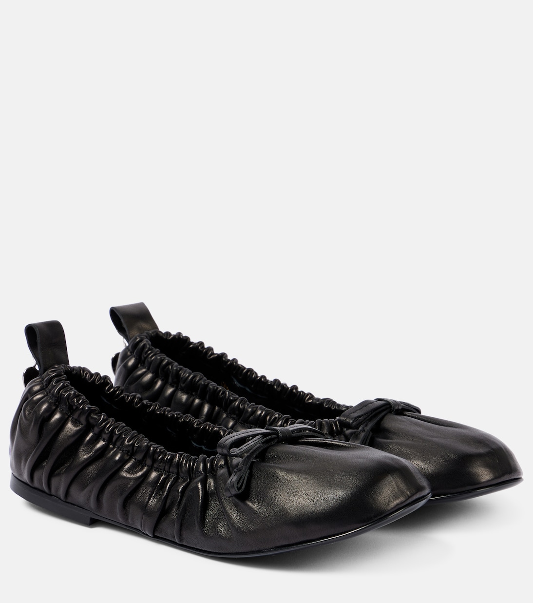 Кожаные балетки с бантом Acne Studios, черный