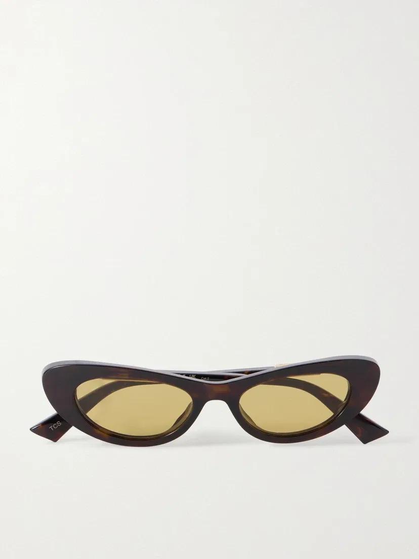 Солнцезащитные очки в черепаховой оправе Ribbon «кошачий глаз» BOTTEGA VENETA EYEWEAR, коричневый