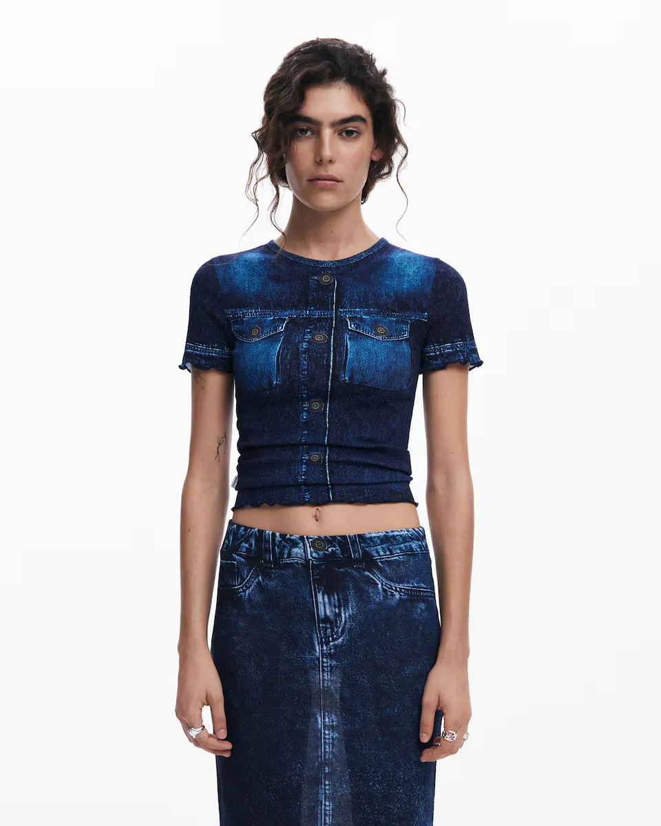 

Женская джинсовая футболка Desigual, синий