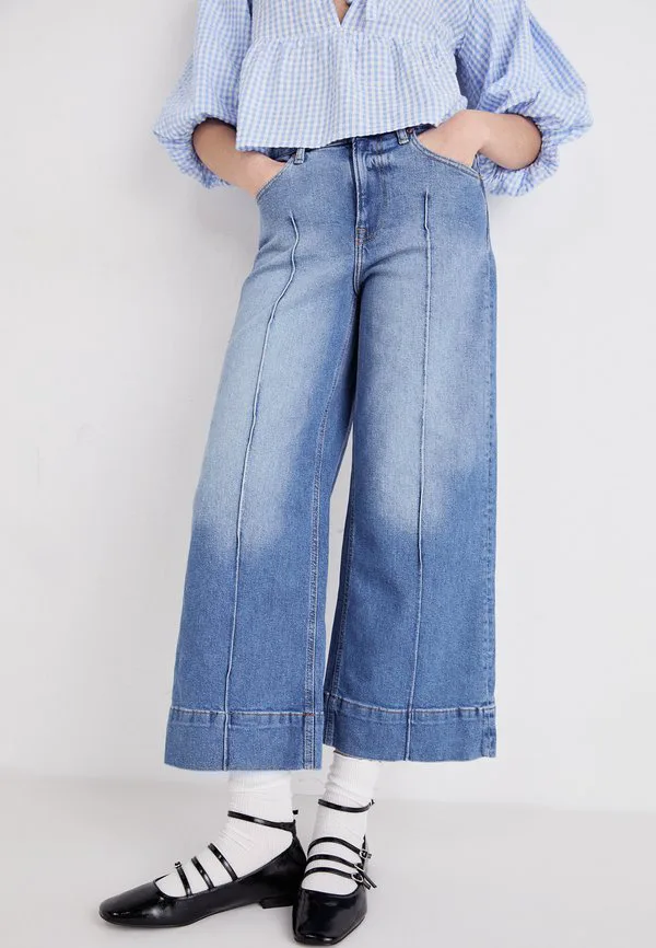 Широкие штанины, драпированные штанины Gap, Dark Indigo — фото 4