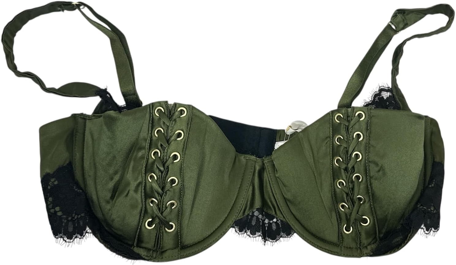 

Бюстгальтер-балконет Victoria's Secret Atelier с атласной кружевной отделкой и легкой подкладкой. Цвет: зеленый, новый., Green