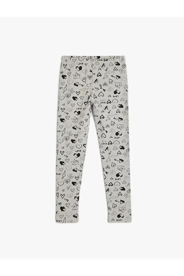 Детские леггинсы для девочек с принтом Koton, Gray Patterned