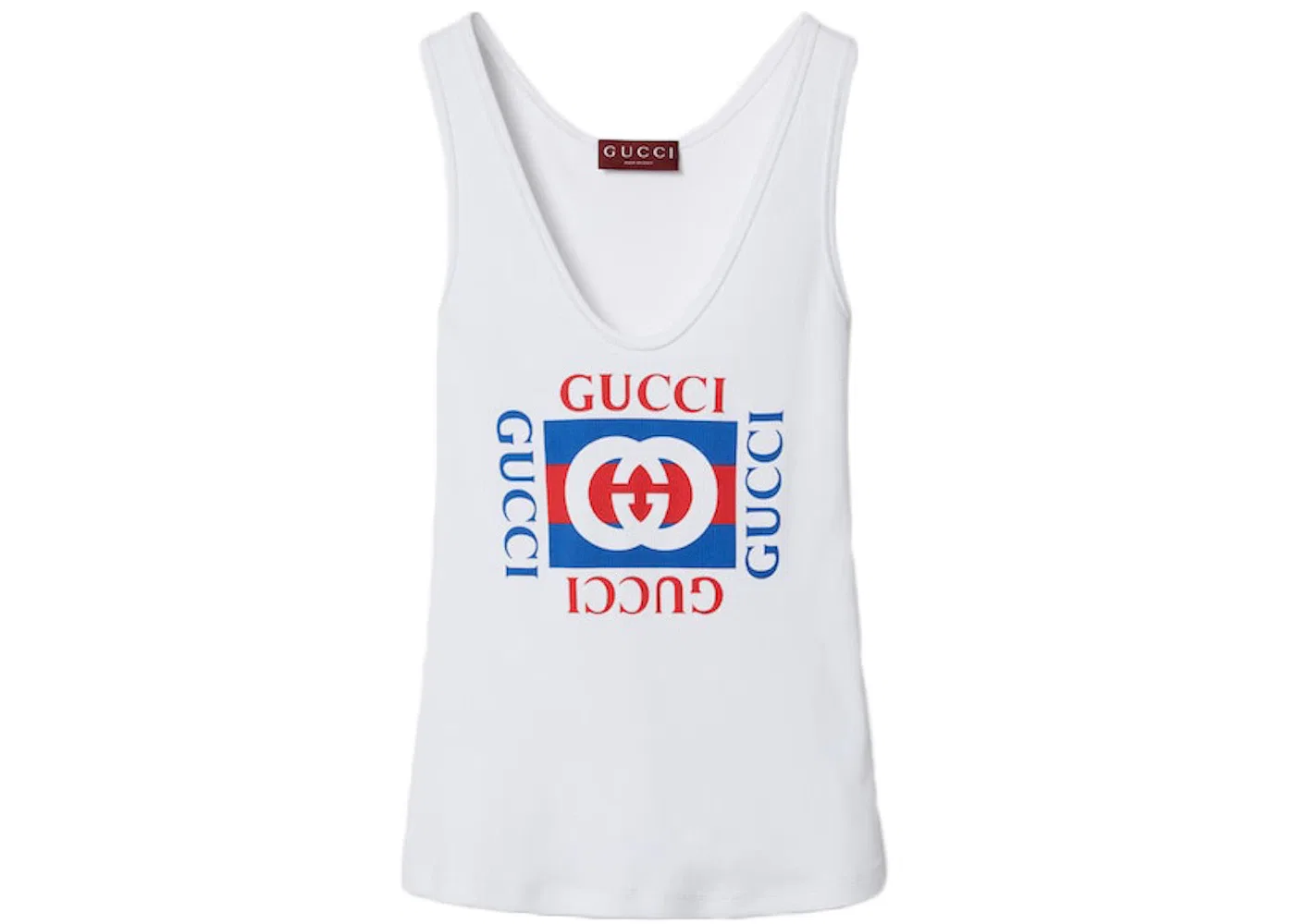 Женский топ-майка из рибаны Gucci, White