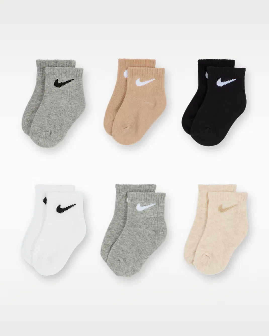 Детские носки Swoosh до щиколотки (6 пар) Nike, Multi-Color