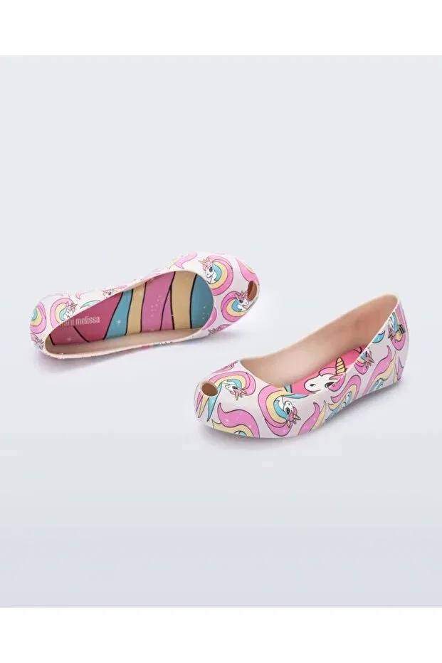 Детские балетки для девочек с принтом Mini Melissa, Pink