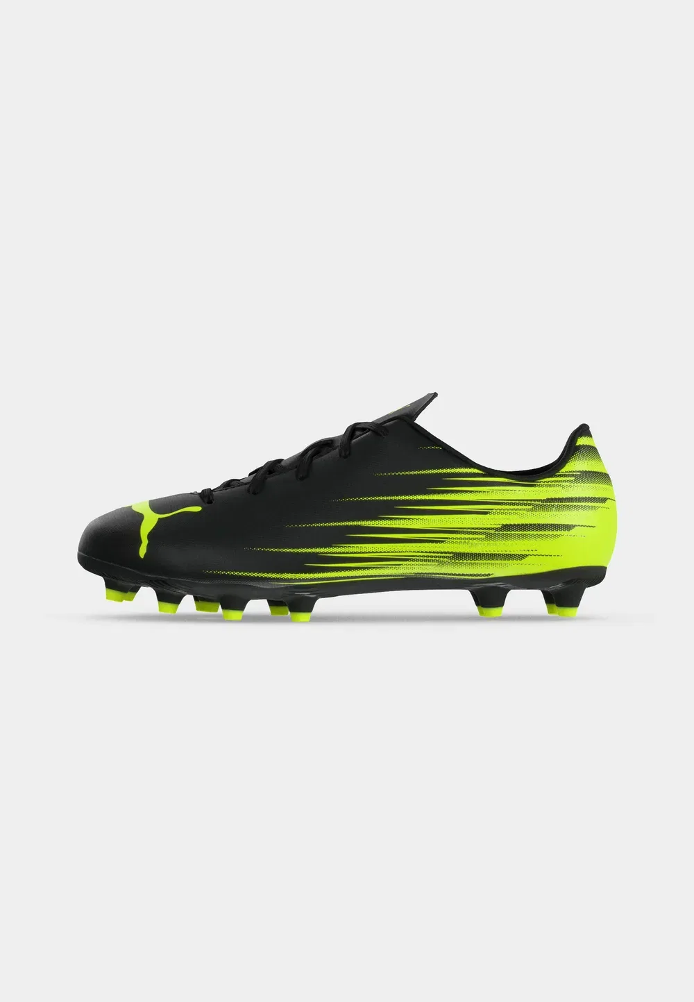 Футбольные бутсы Attacanto ii fg/ag jr унисекс для искусственной травы Puma, Black/Lime Squeeze — фото 2