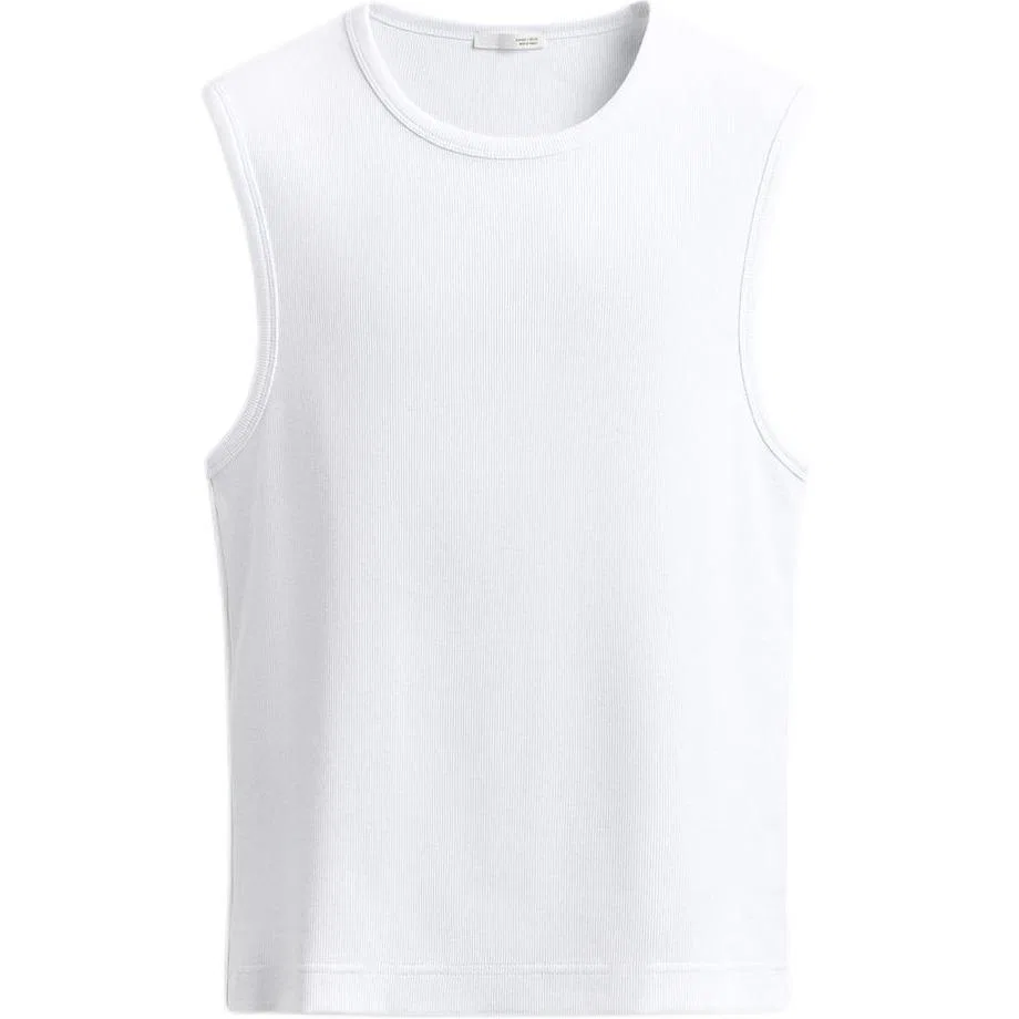 Мужская майка с круглым вырезом, белая, ZARA, White