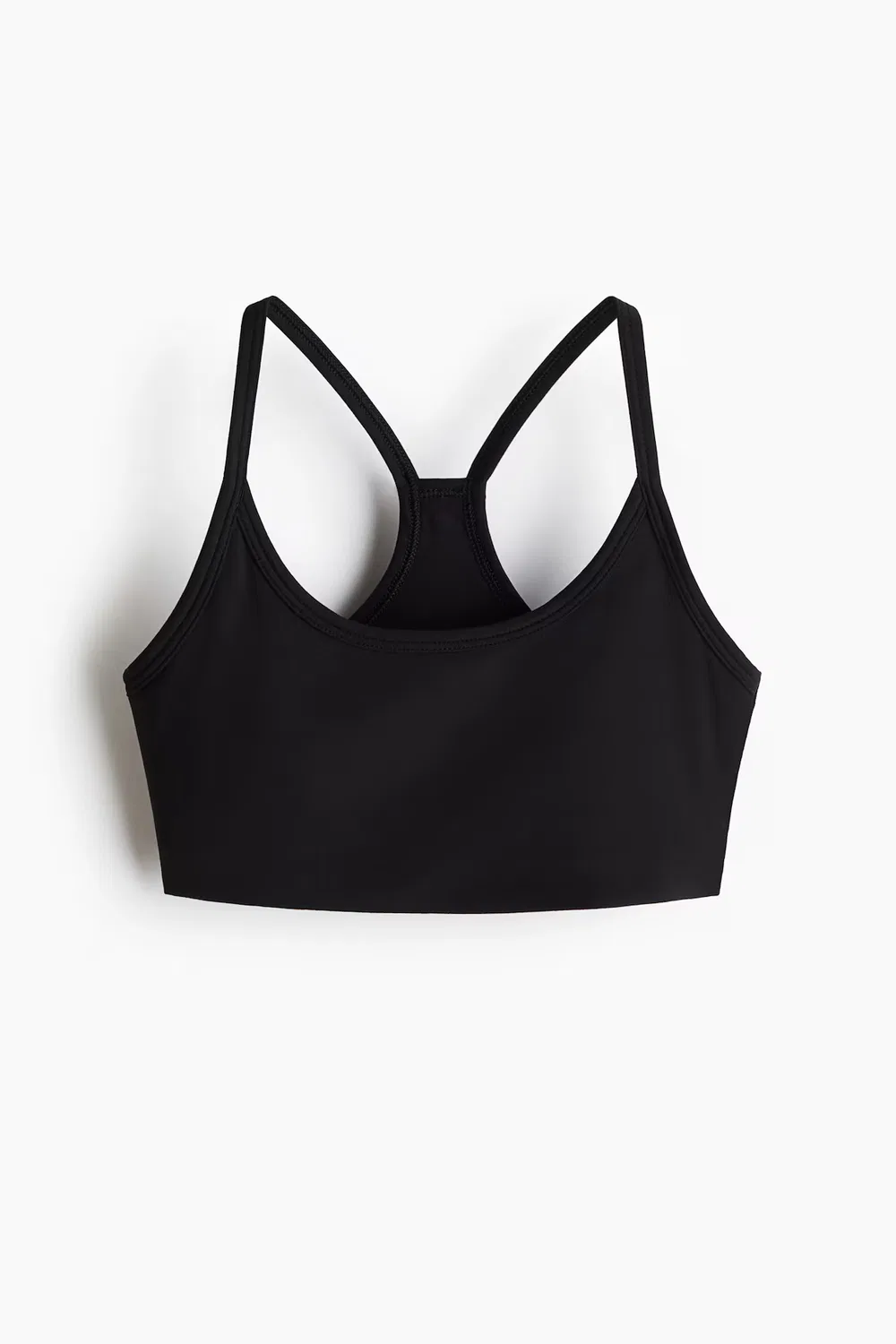 Легкий спортивный укороченный топ с подкладкой и технологией Softmo H&M, Schwarz