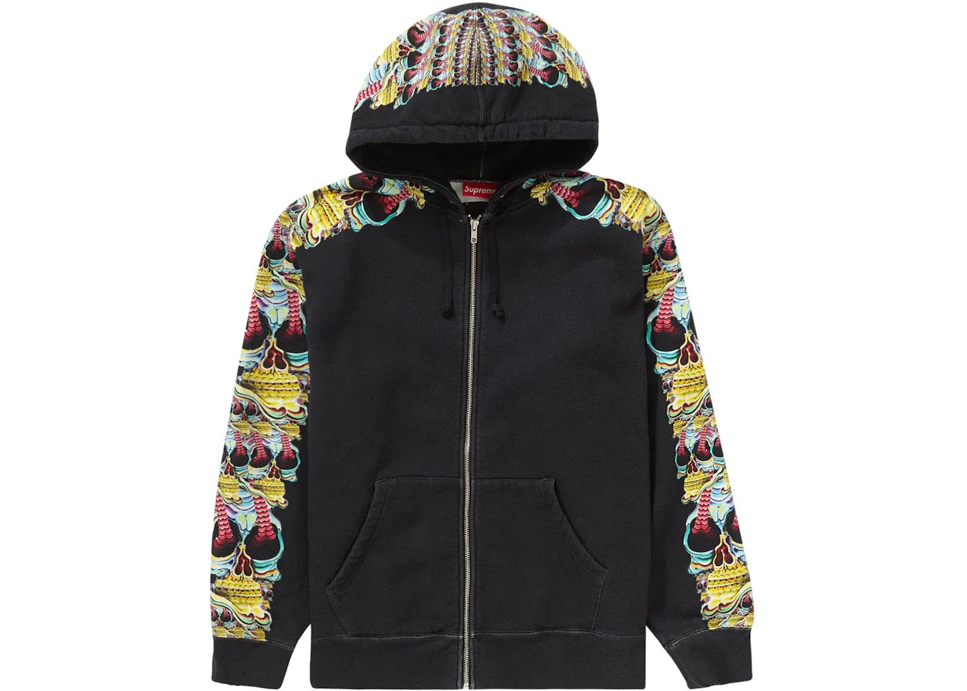 Мужская худи на молнии с капюшоном Supreme Skulls, Black