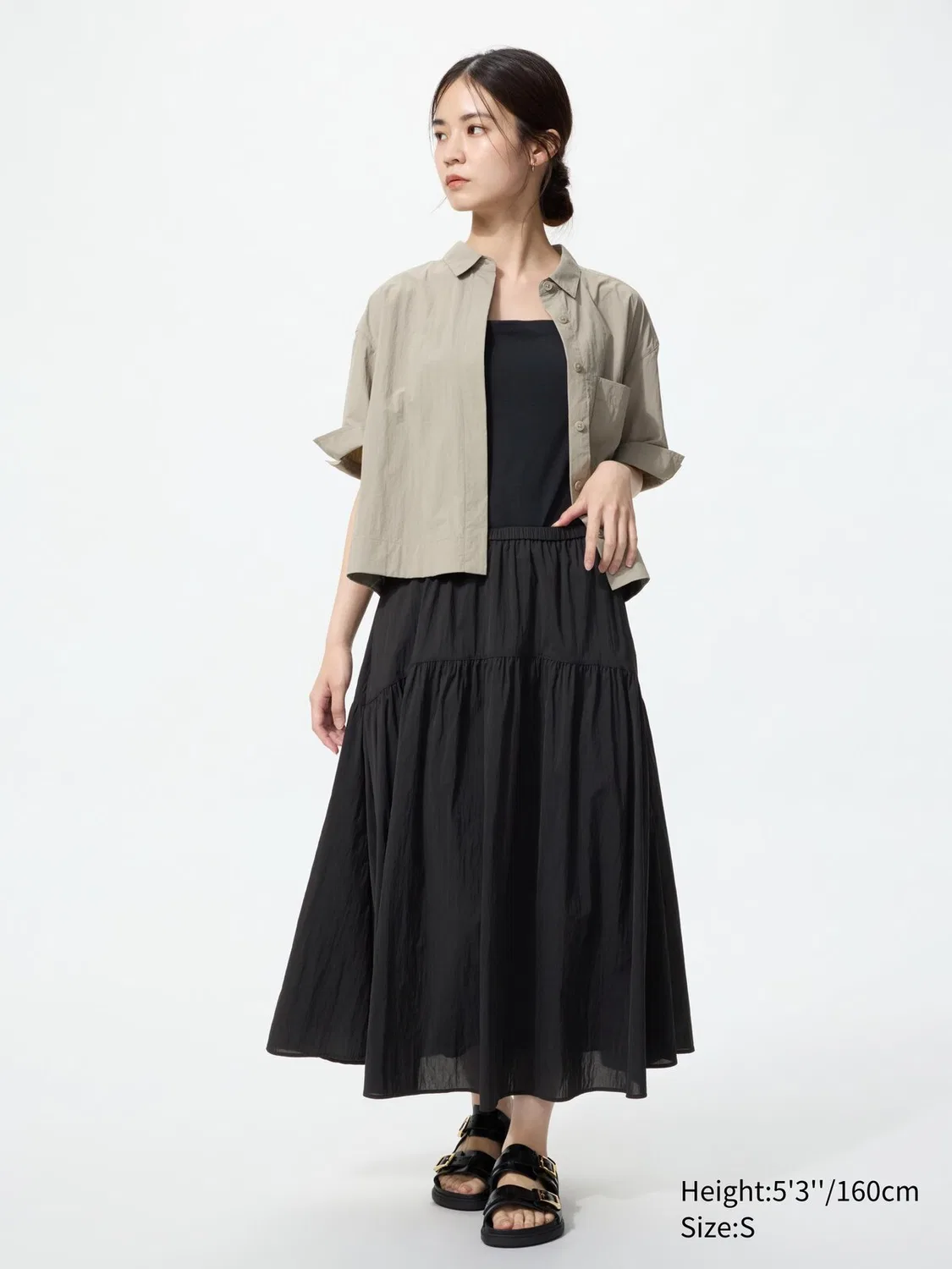 Юбка из нейлона Uniqlo, черная