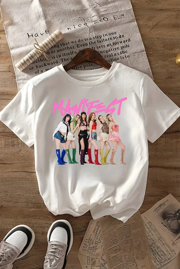 Детская футболка для девочек с принтом Manifest Design Canlook, White — фото 2