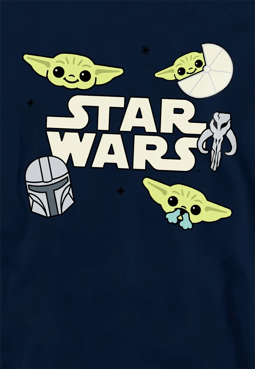 Детский худи с принтом Grogu Star Wars - The Mandalorian, Navy — фото 2
