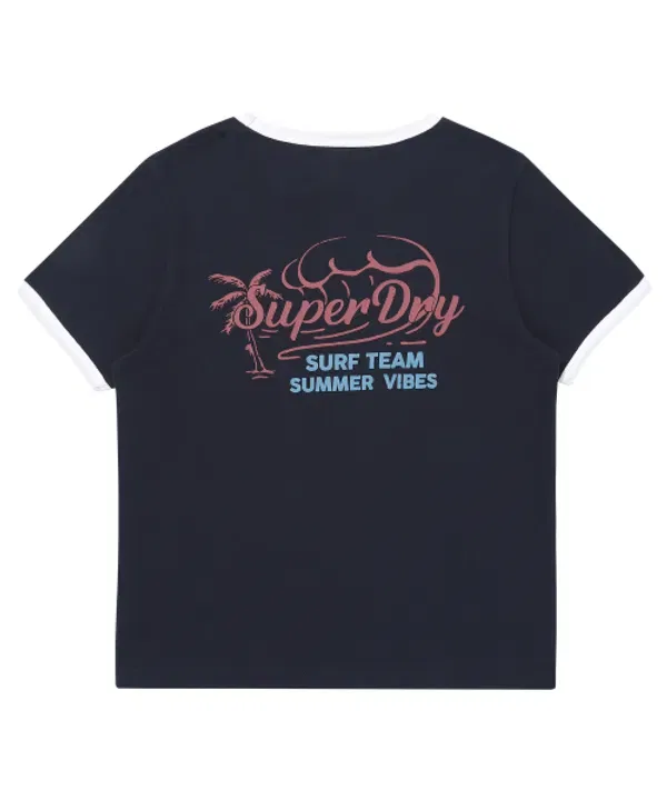 Футболка с принтом Summer Ringer, Superdry, темно-синий — фото 2