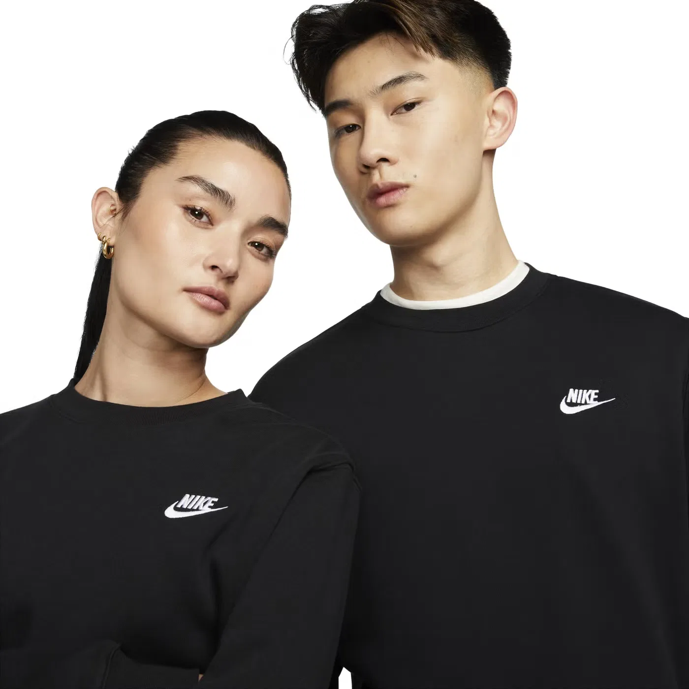 Пуловер с круглым вырезом Sportswear Club Fleece Nike, черный — фото 2